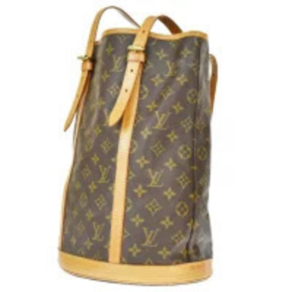 Louis Vuitton Shoulder Bucket Monogram Bag Leather Brown